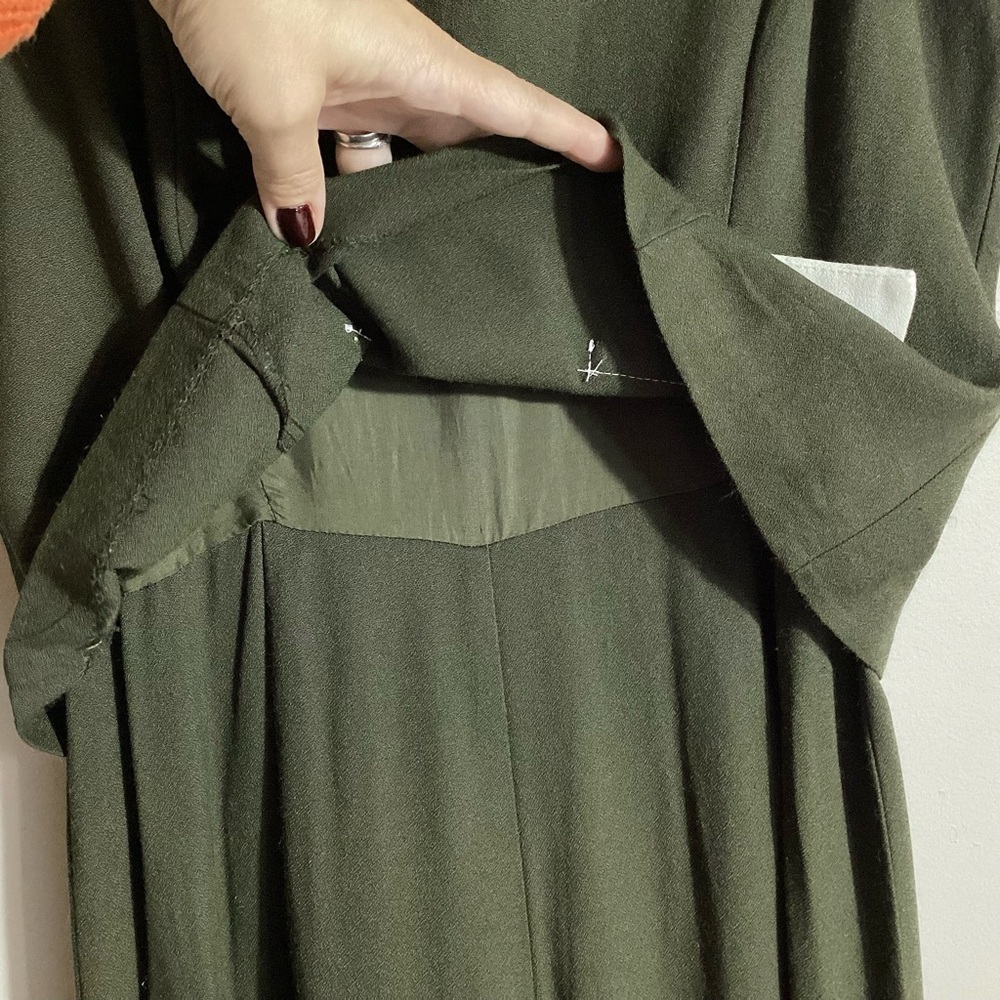 Vtg Old Money Jumpsuit Tie Back Waist M - Picture 10 of 16
